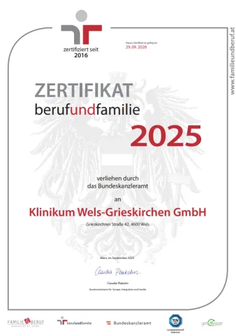 Zertifikat Beruf und Familie 2025